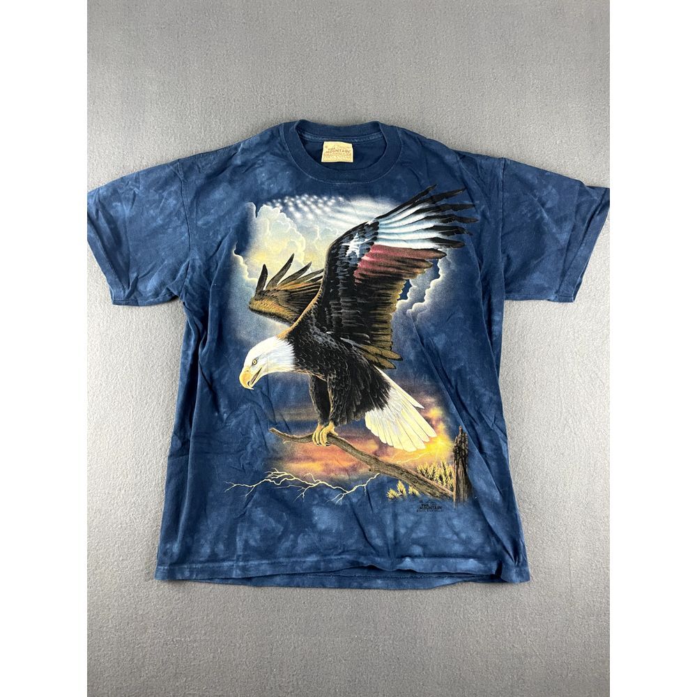 The Mountain Shirt Men's L VTG Y2K‎ Tag Short Sleeve Graphic Eagle USA Patriot